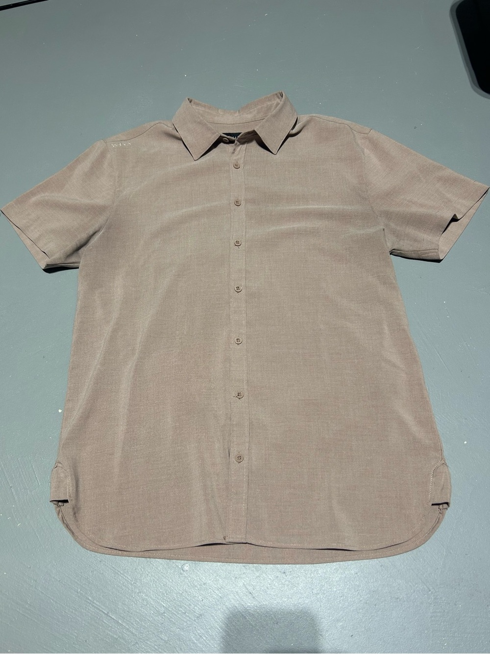 Bylt Basics Vista Short Sleeve Mauve Button Down Shirt (Men’s Size Large)